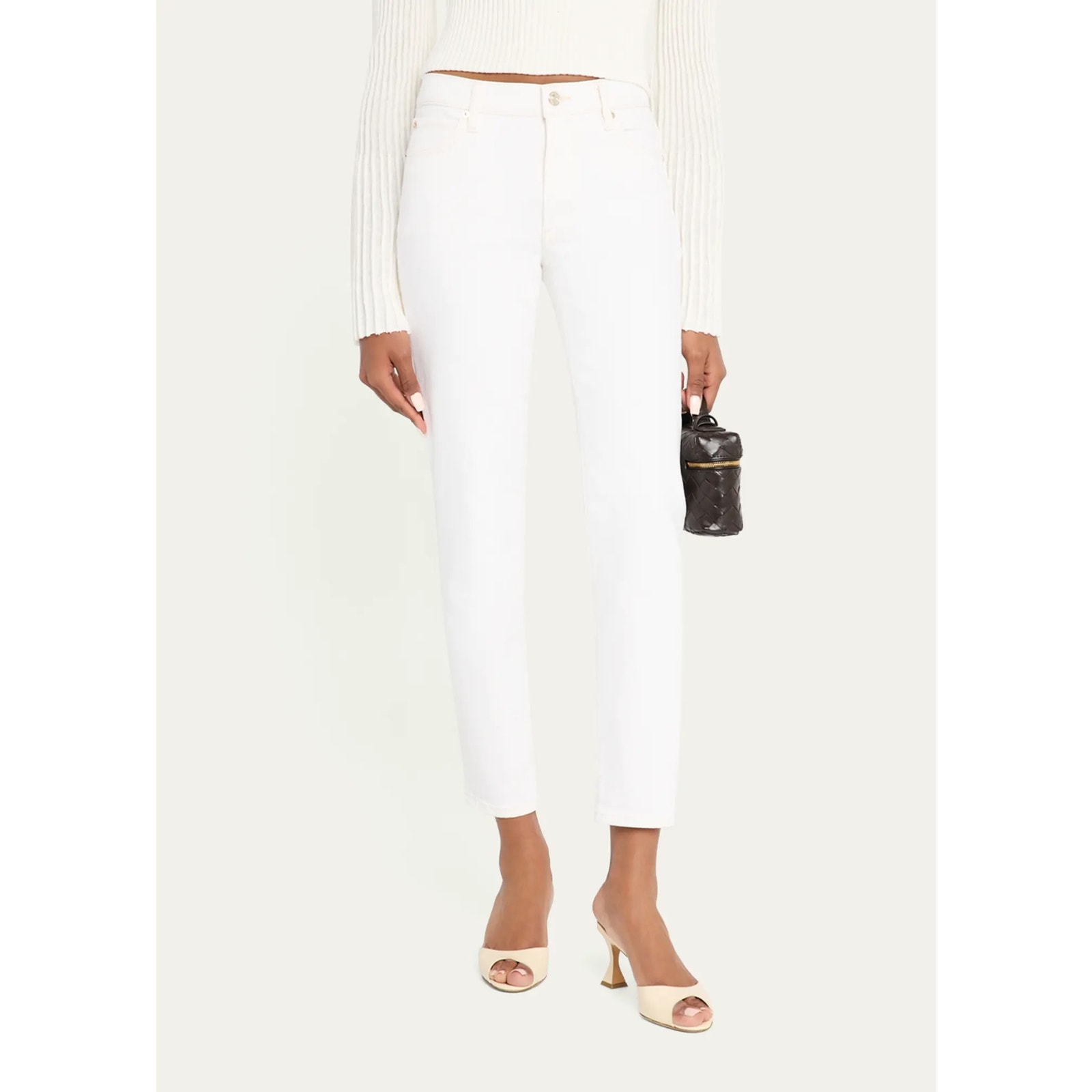 Frame Jeans The Borrowed White Au Natural Clean Stretch Mid-Rise Women’s Size 27